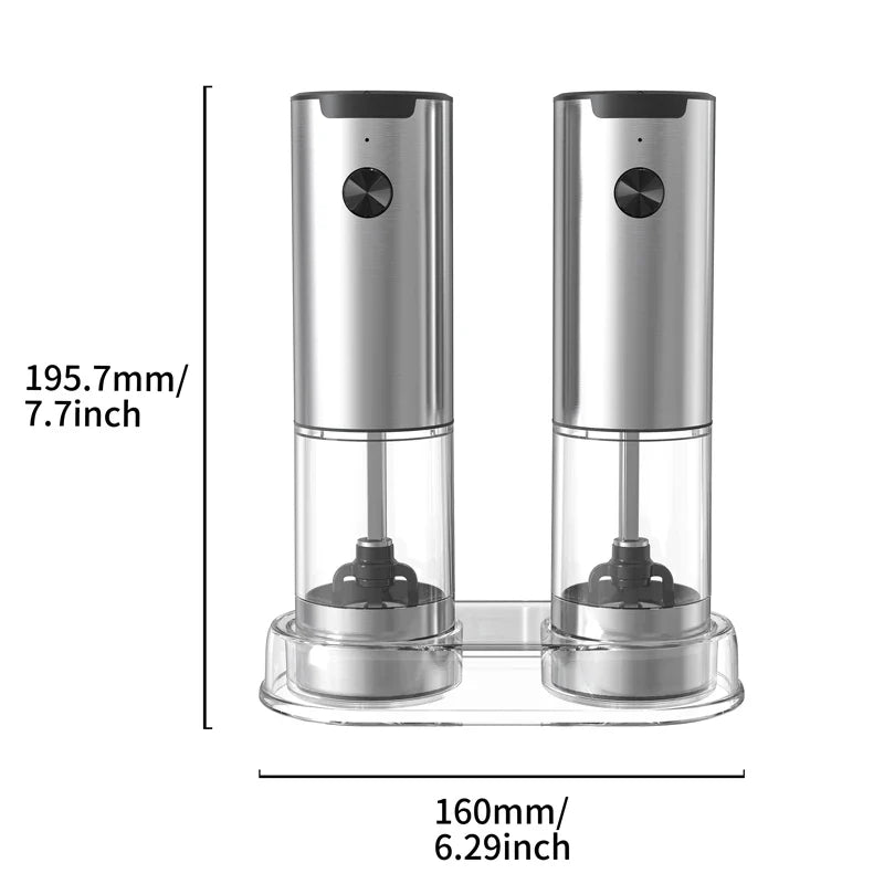 PureMama Spice: Electric Salt & Pepper Grinder – Adjustable, Refillable, Battery-Powered Kitchen Ease for Moms!