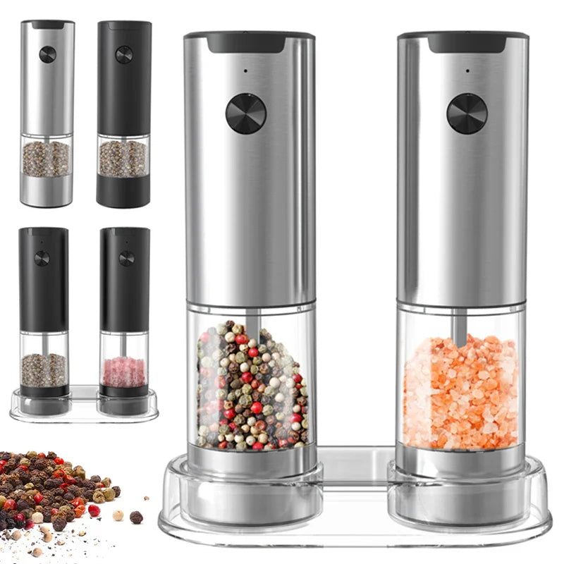 PureMama Spice: Electric Salt & Pepper Grinder – Adjustable, Refillable, Battery-Powered Kitchen Ease for Moms!