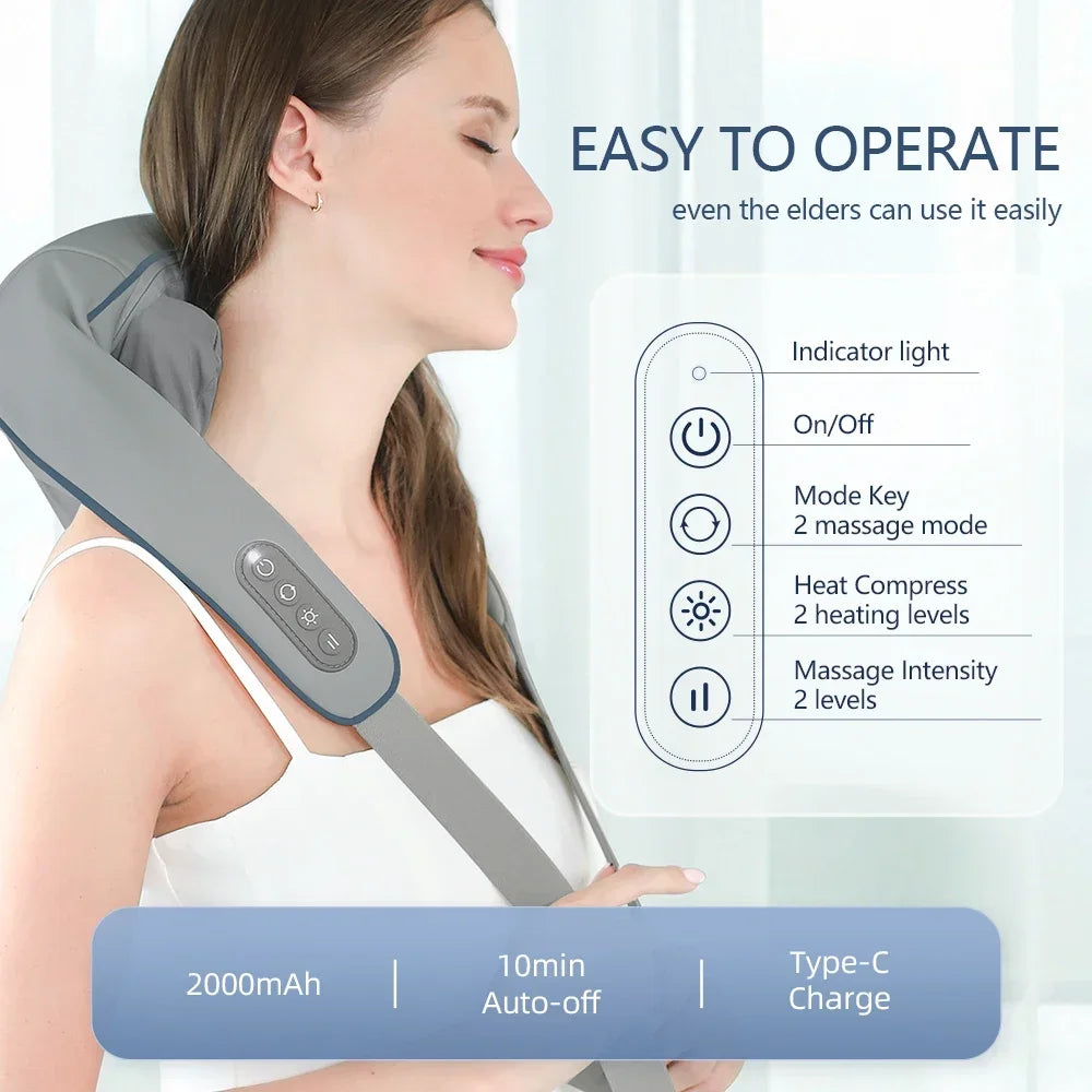 Wireless Neck Back Shoulder Massager