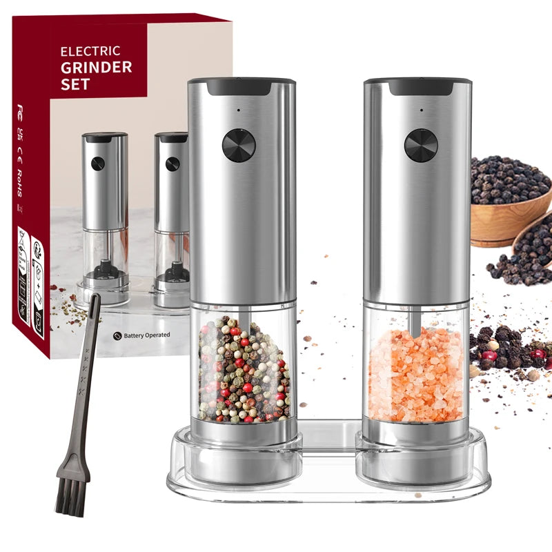 PureMama Spice: Electric Salt & Pepper Grinder – Adjustable, Refillable, Battery-Powered Kitchen Ease for Moms!