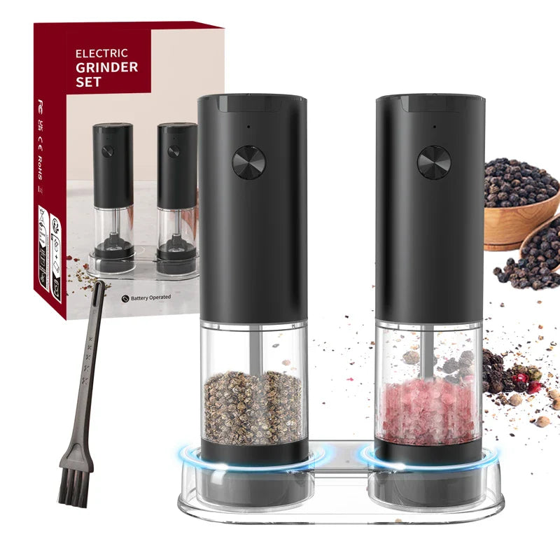 PureMama Spice: Electric Salt & Pepper Grinder – Adjustable, Refillable, Battery-Powered Kitchen Ease for Moms!